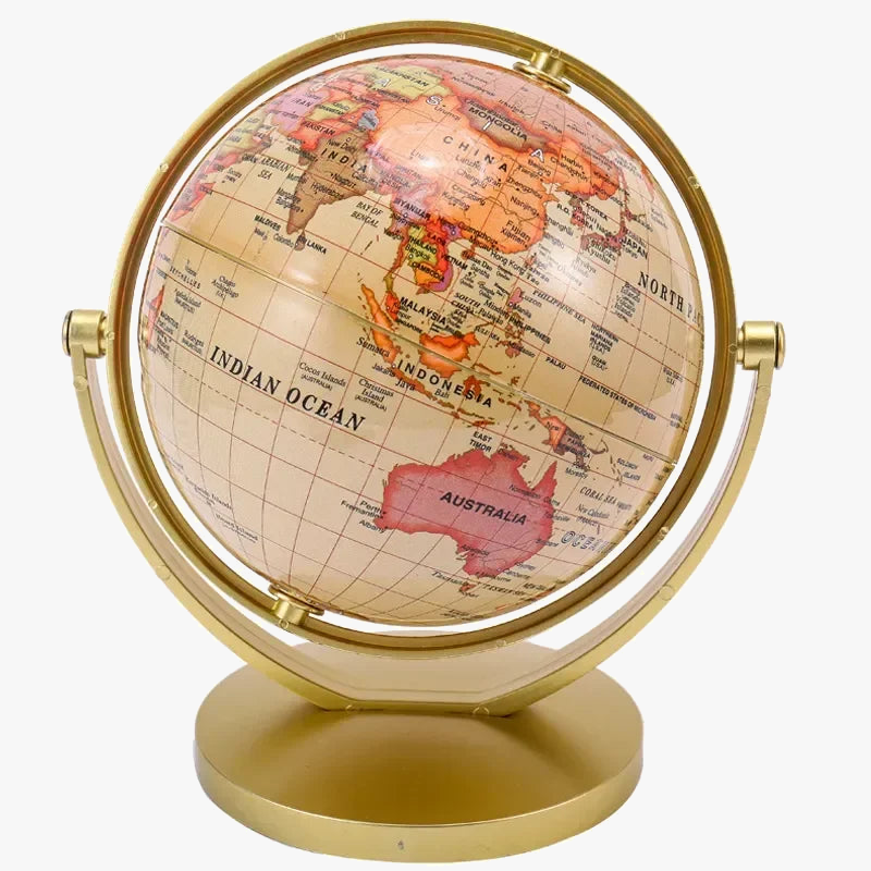 globe terrestre rétro rotatif haute définition pour étudiants en géographie
