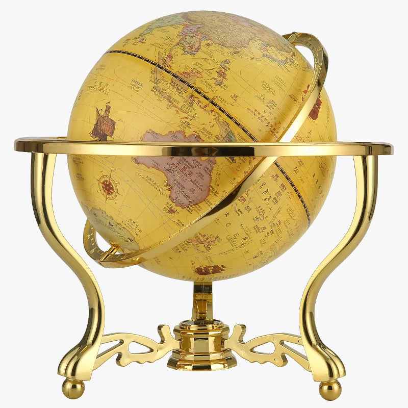 globe terrestre rétro triangulaire pour décoration de bureau artisanat
