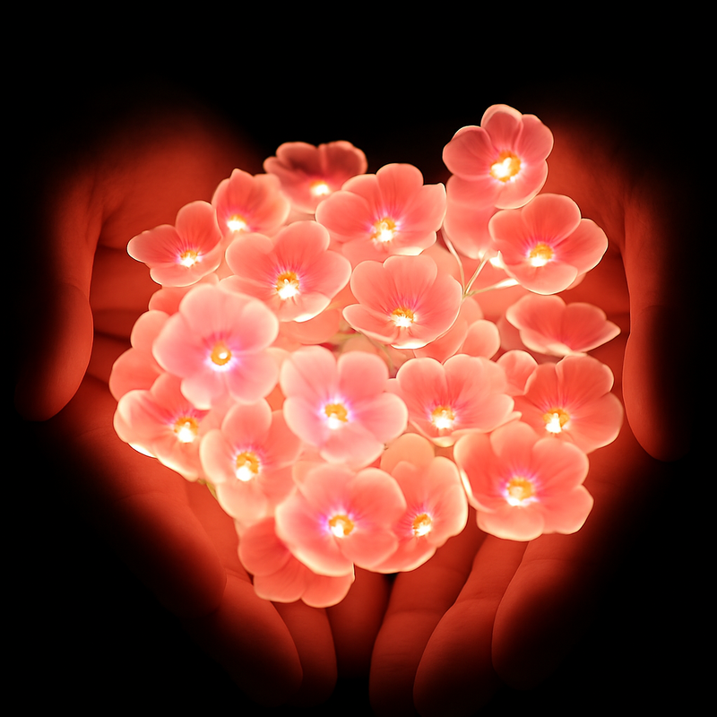 guirlande lumineuse 30 led cerisier rose pour décoration extérieure