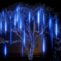 guirlande lumineuse led pluie de météores imperméable pour décoration festive