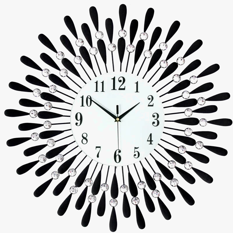 horloge murale 3D en cristal moderne silencieuse décoration intérieure