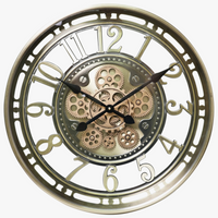 horloge murale ancienne en métal décorative à engrenages