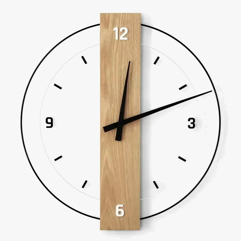 horloge murale en bois design moderne pour décoration intérieure