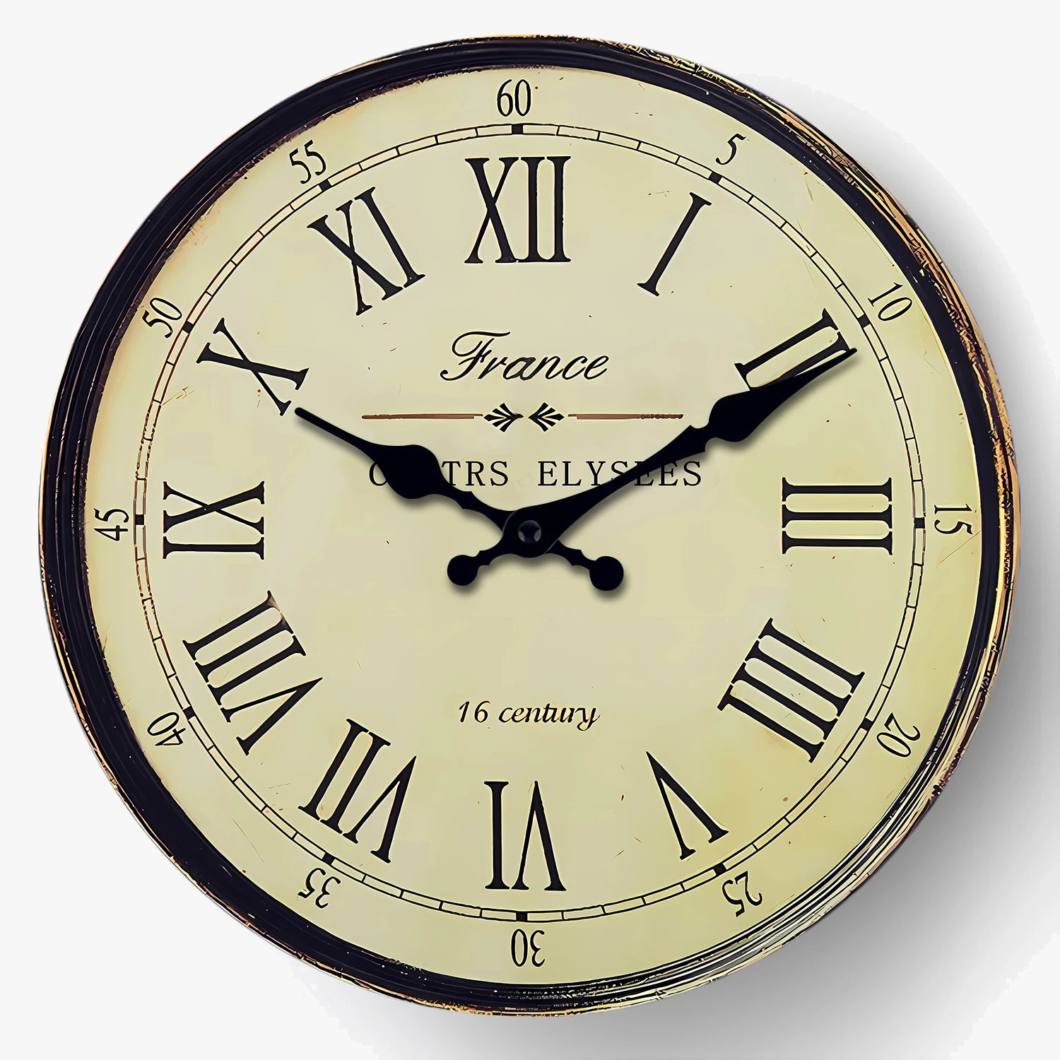 Horloge murale en bois style 16e siècle décoration silencieuse cadeau idéal