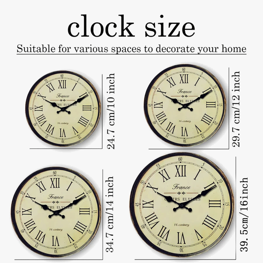 horloge murale en bois style 16e siècle décoration silencieuse cadeau idéal