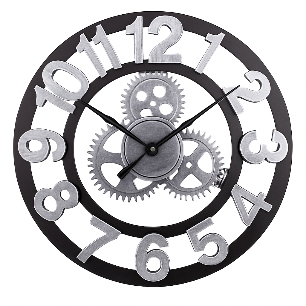 horloge murale à engrenages décorative style industriel moderne