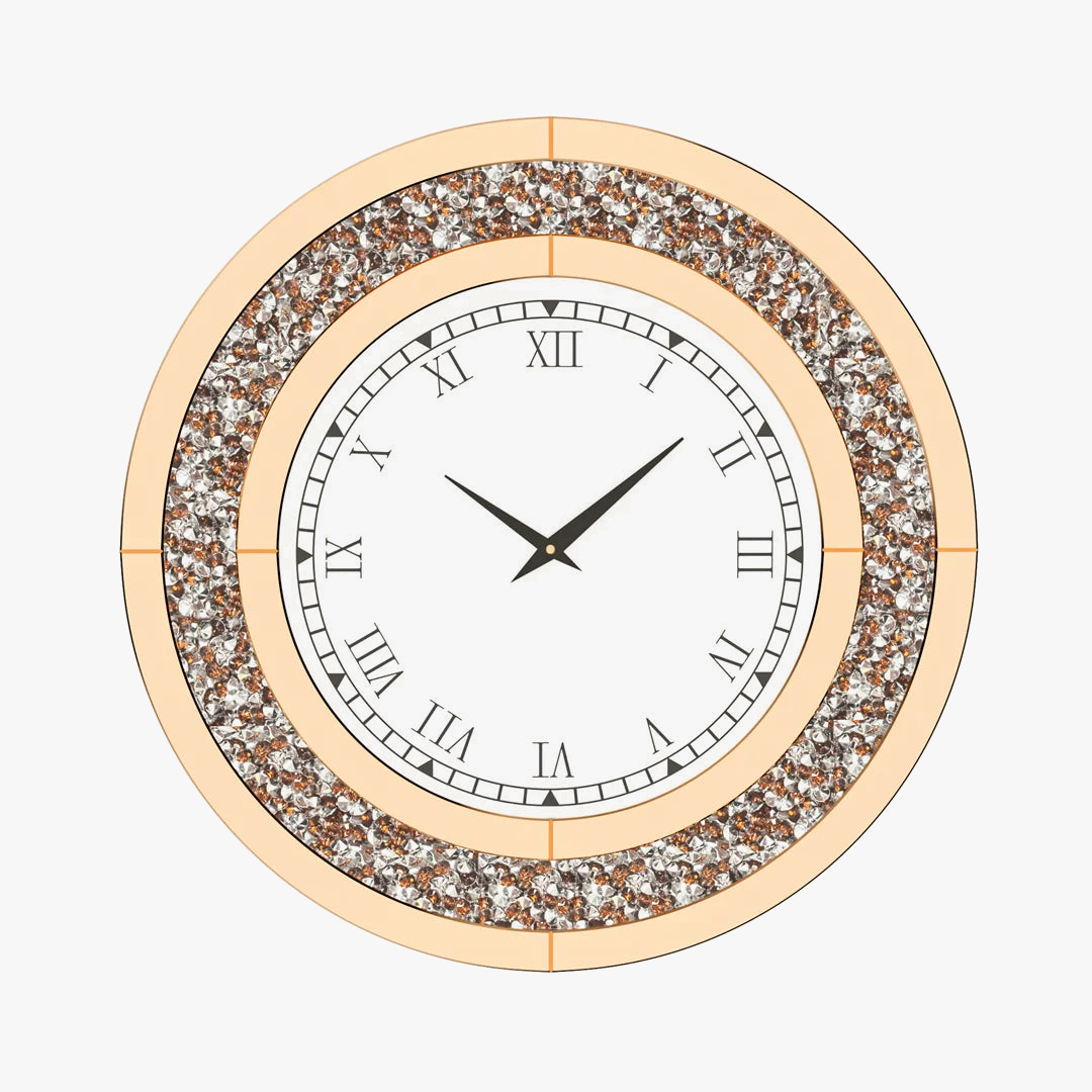 Horloge murale moderne 3D design en cristal diamant élégante