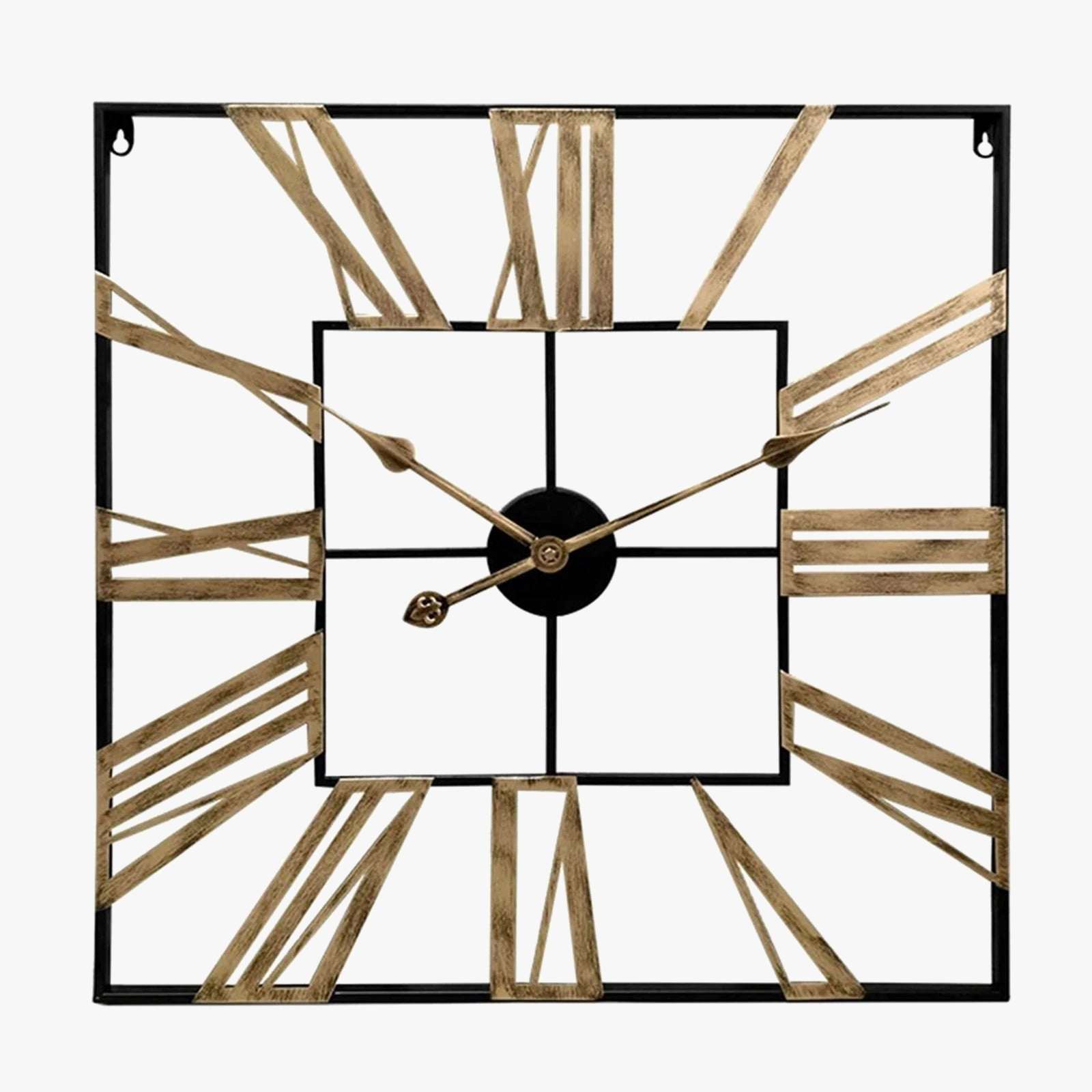 Horloge murale moderne 3D rétro carrée chiffres romains décoration silencieuse