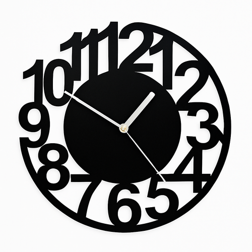 Horloge murale moderne ronde noire 30cm