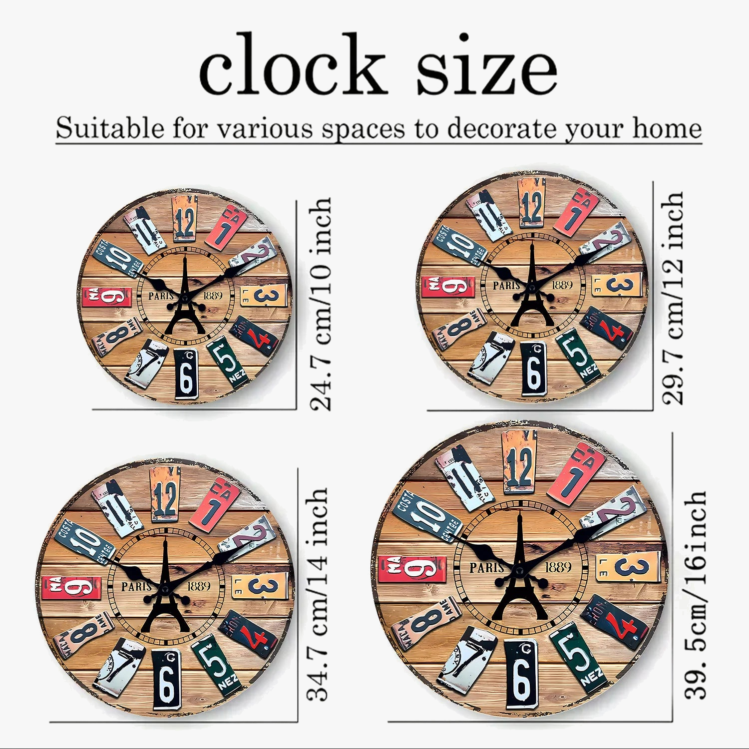 horloge murale numérique en bois rétro créatif silencieuse décorative
