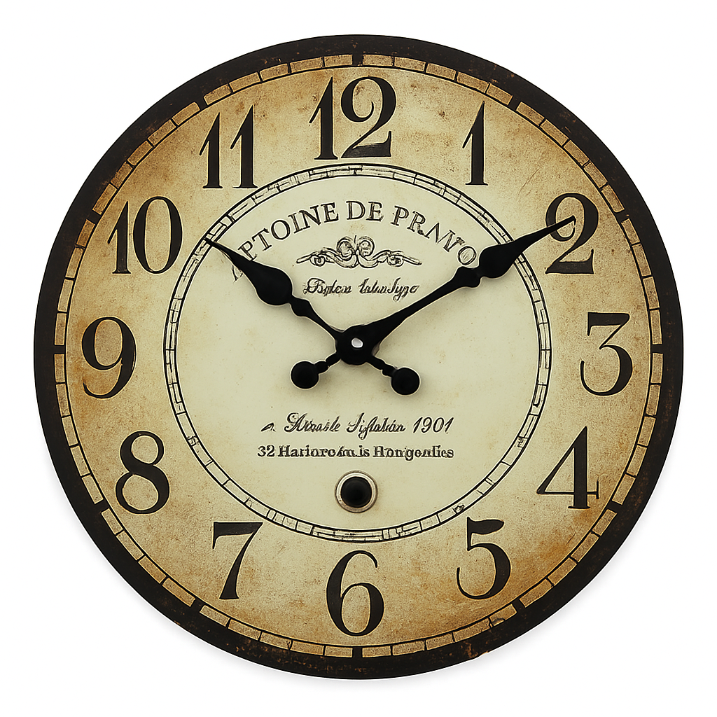 horloge murale rétro en bois motif paris pour décoration intérieure silencieuse