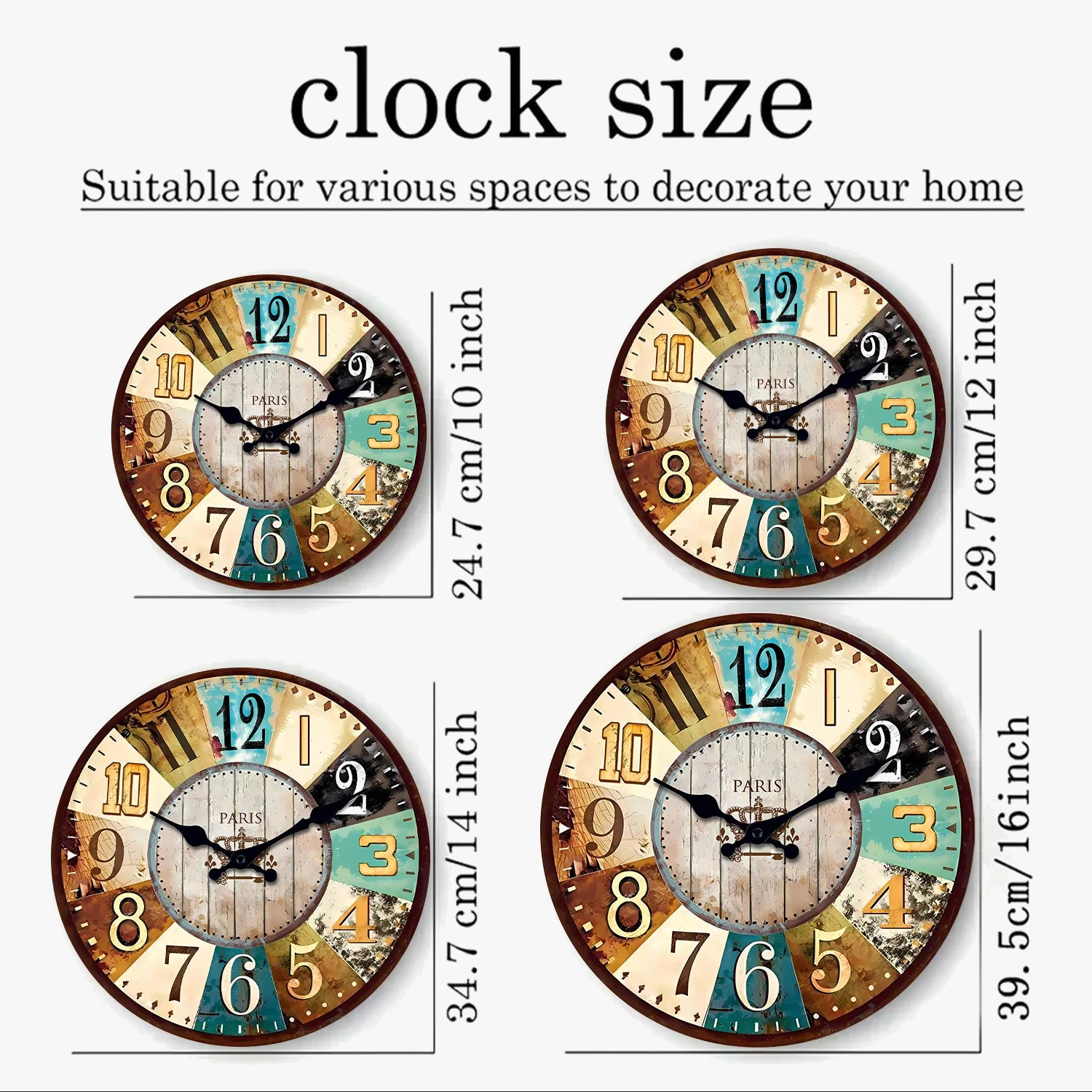 horloge murale rétro en bois pour décoration intérieure silencieuse