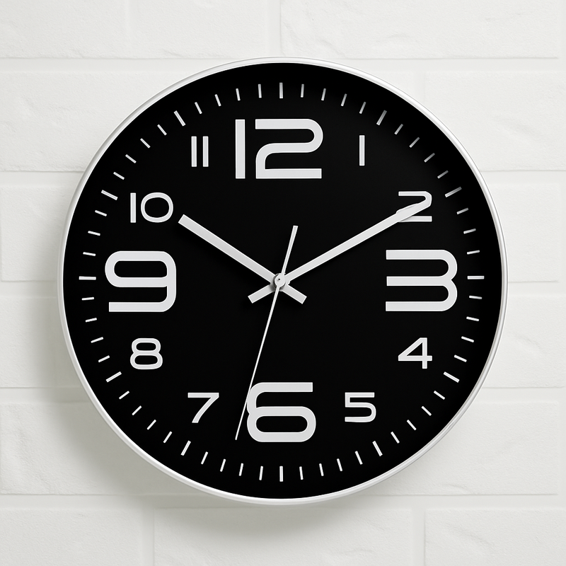 Horloge murale ronde design avec chiffres colorés 30cm Brief