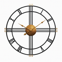 Horloge murale ronde en métal industriel 50cm Restaurant
