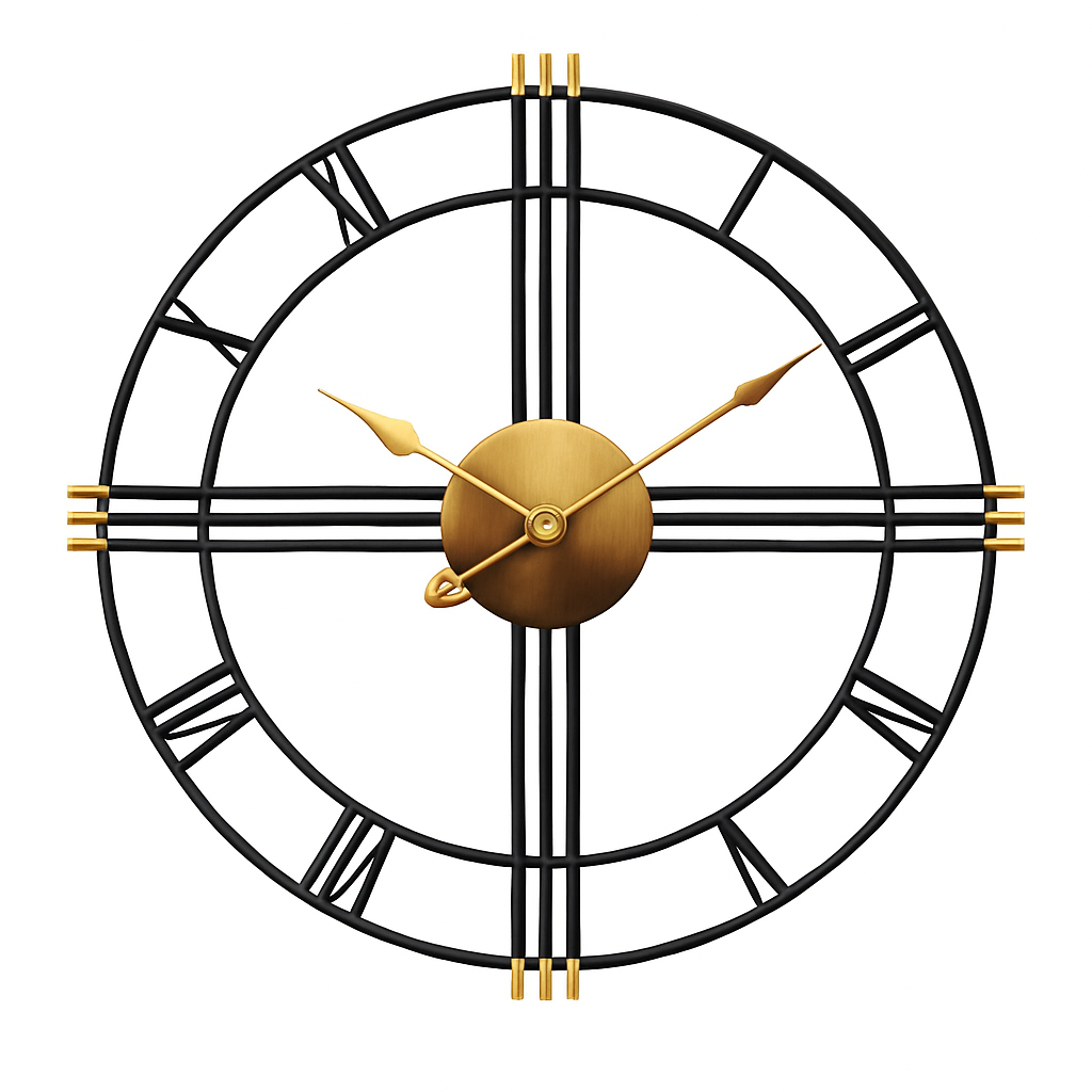 Horloge murale ronde en métal industriel 50cm Restaurant - vue 5 sur 5