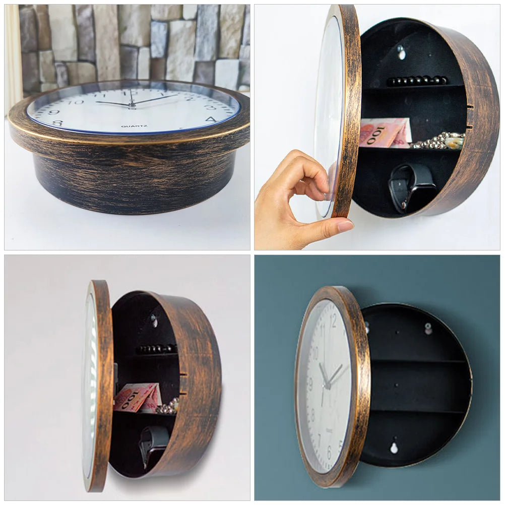 horloge rétro avec coffre-fort pour décoration vintage et rangement