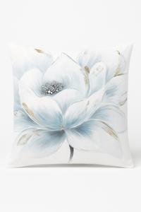 housse de coussin à motif floral ginkgo pour salon et chambre