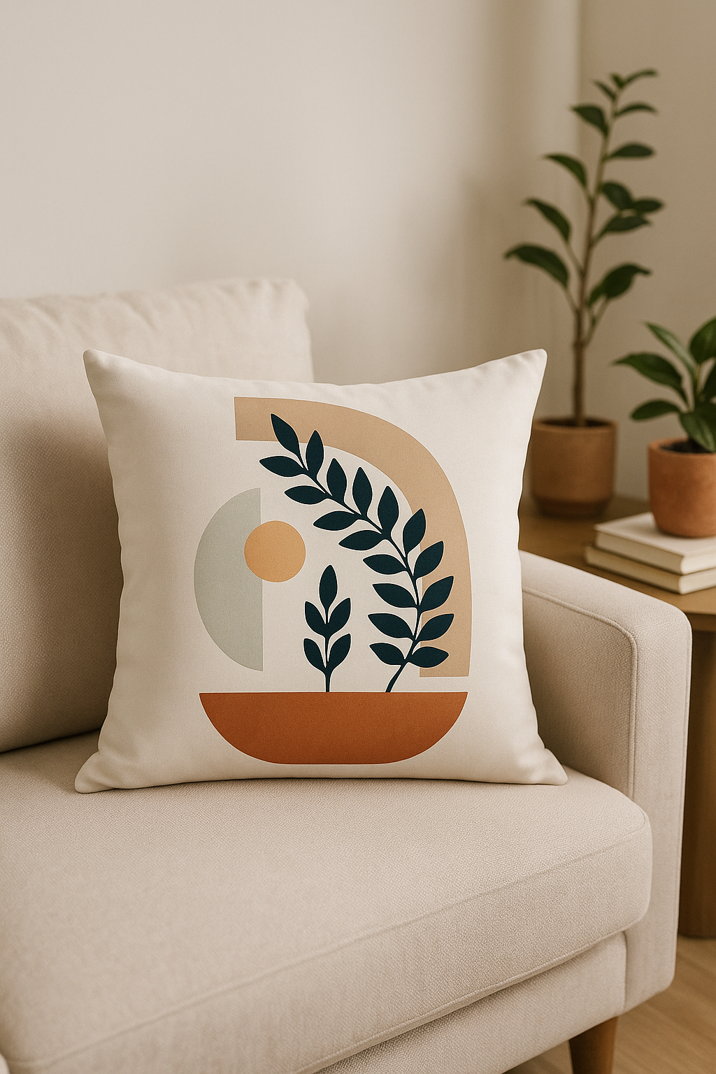 housse de coussin abstraite art plant 45 cm x 45 cm - vue 3 sur 2