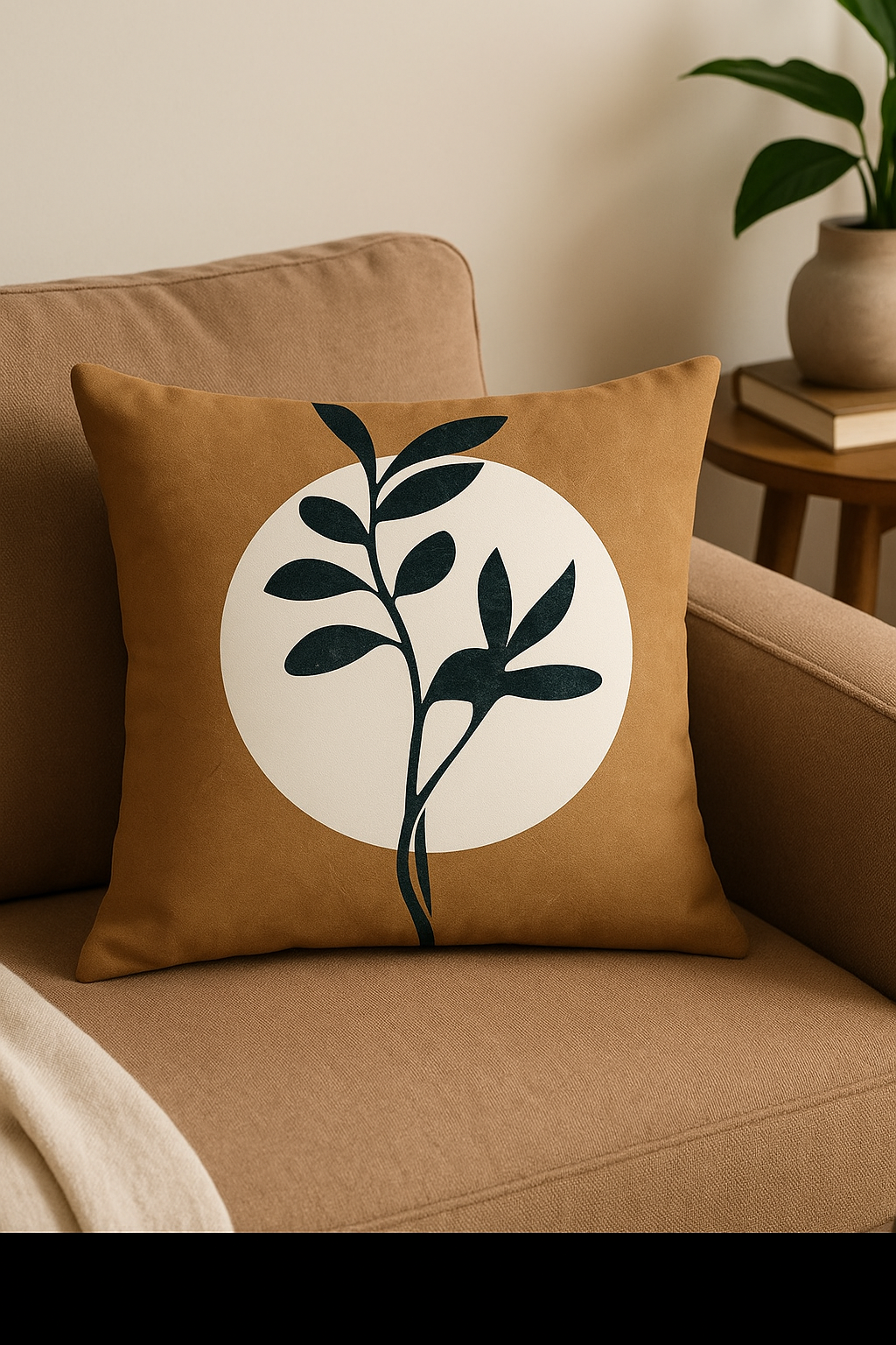 housse de coussin abstraite art plant 45x45 cm