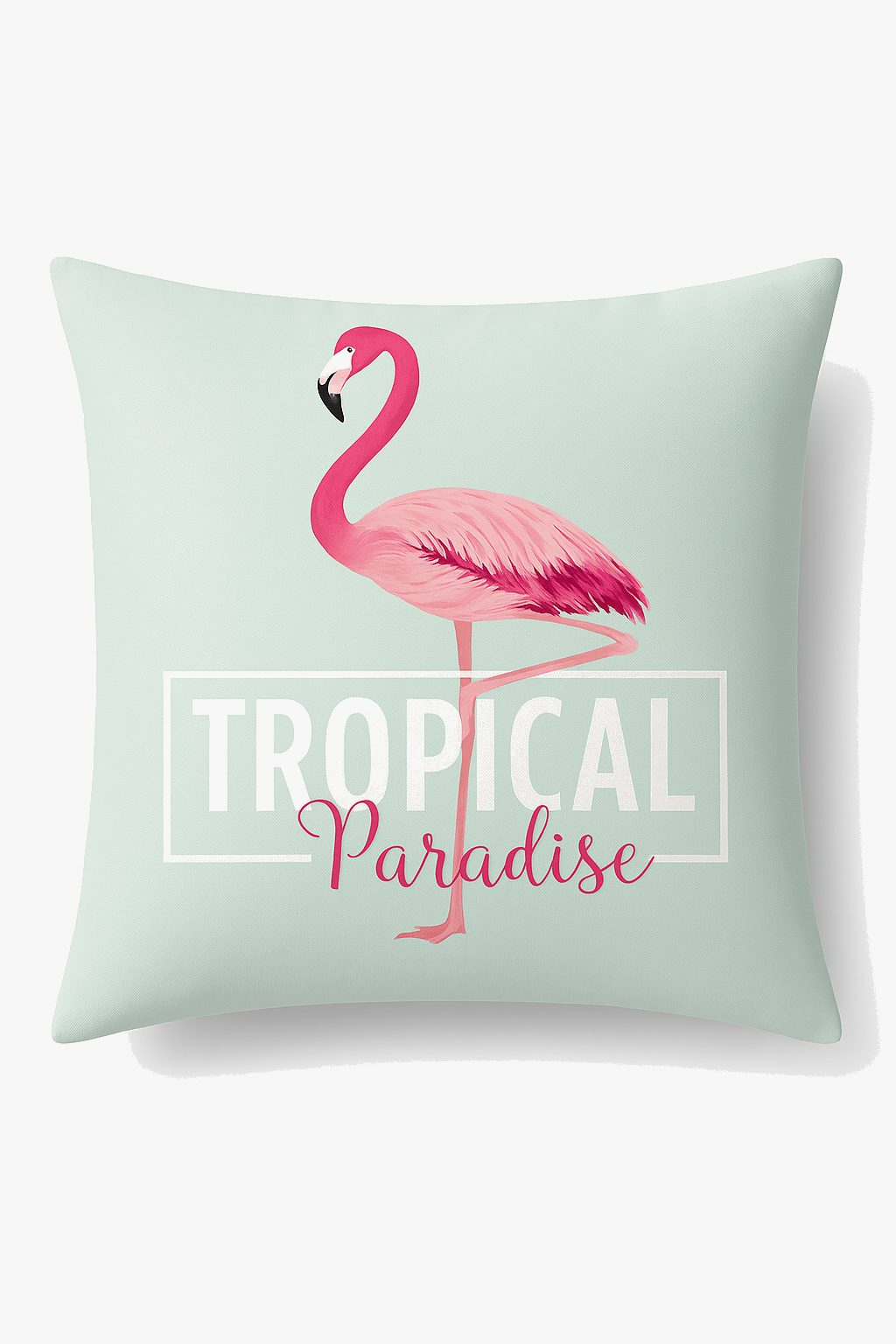 housse de coussin carrée flamant rose tropical 45x45 cm décor créatif
