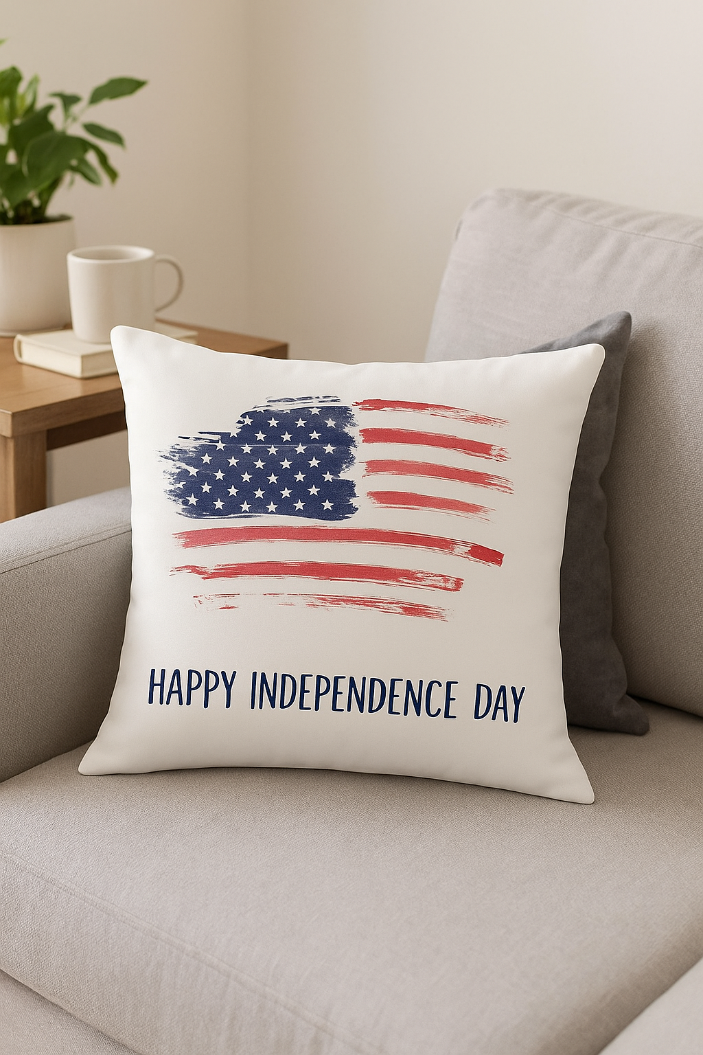housse de coussin carré imprimée love usa décoration indépendante - vue 3 sur 2