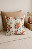 housse de coussin carrée à fleurs aquarelle 45x45 cm
