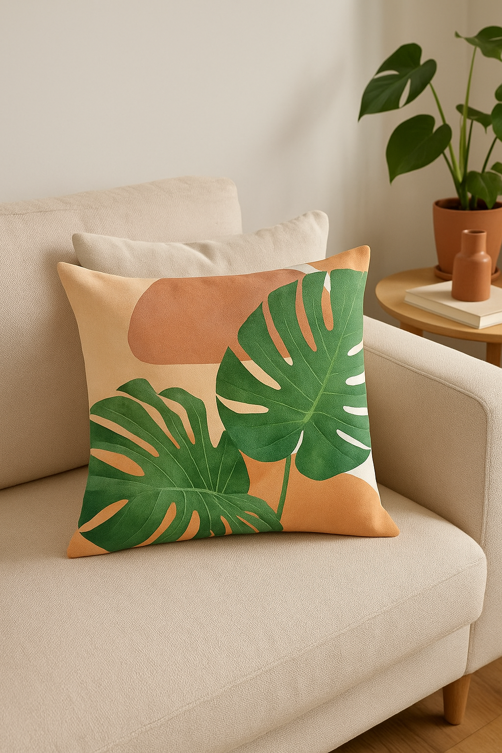 housse de coussin carrée art plant 45 cm x 45 cm - vue 3 sur 2
