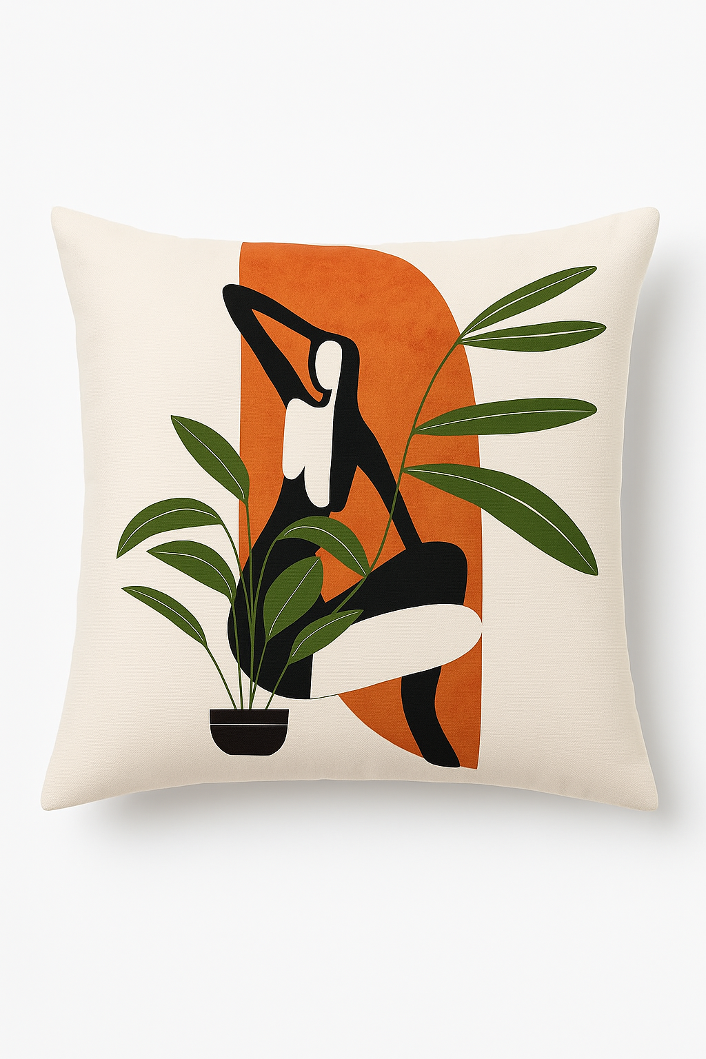 housse de coussin carrée art plant abstrait 45x45 cm
