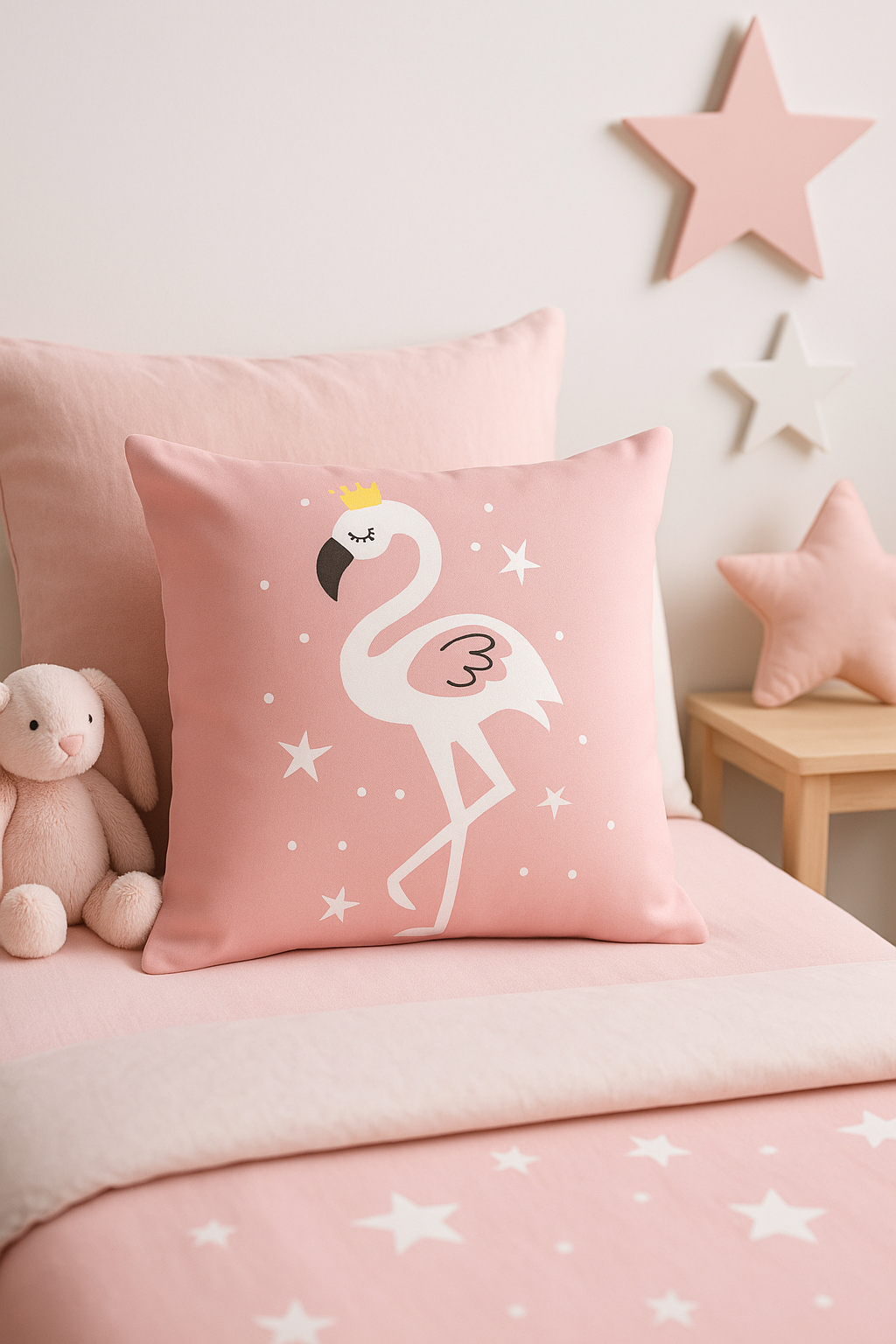 housse de coussin carrée flamant rose tropical 45 cm x 45 cm - vue 3 sur 2