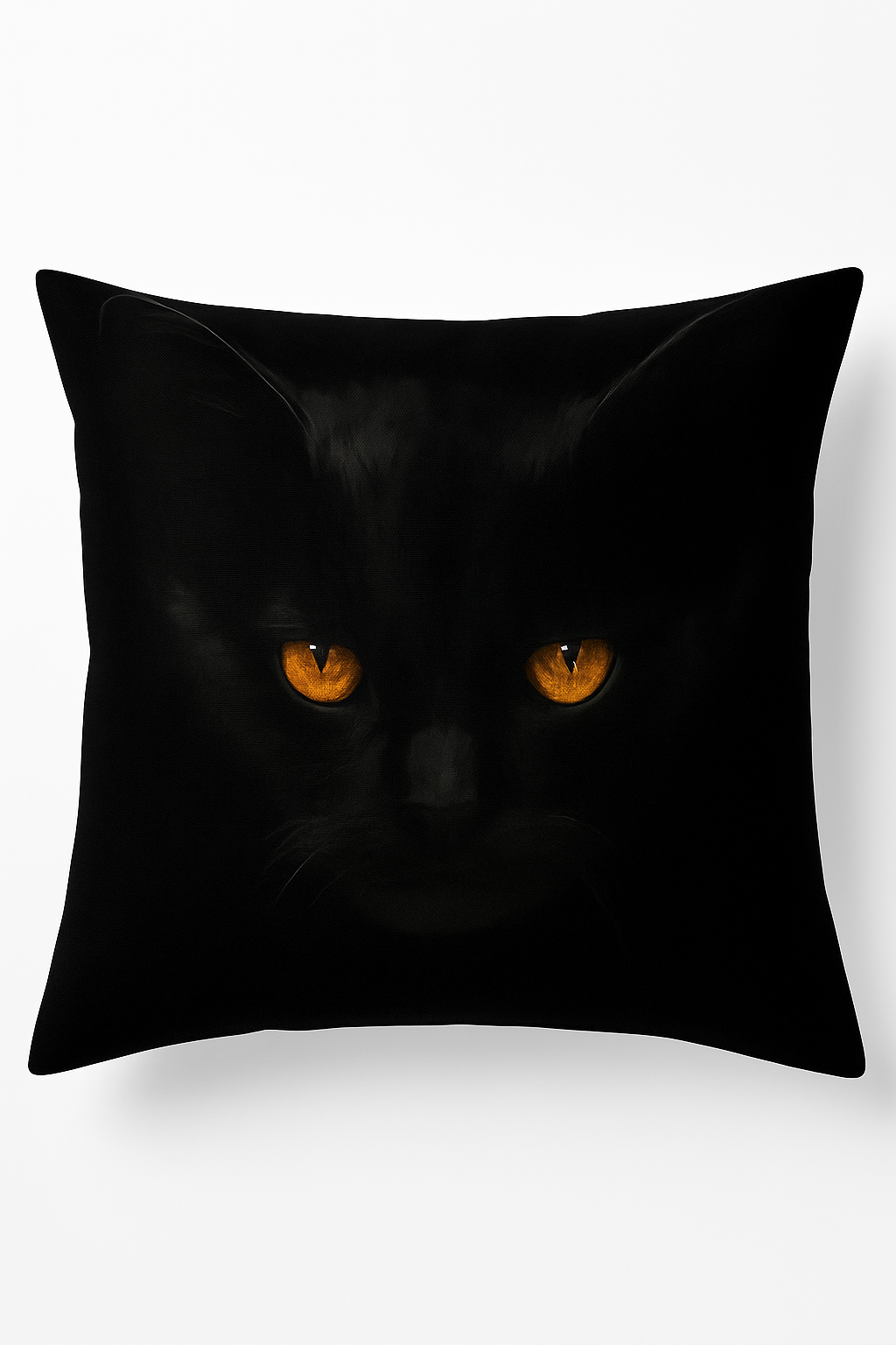 housse de coussin carrée imprimée chat noir décoratif