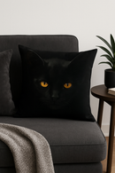 housse de coussin carrée imprimée chat noir décoratif