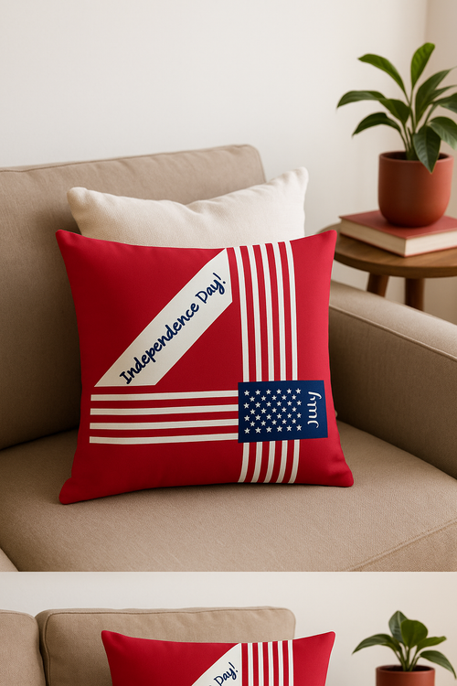 housse de coussin carrée imprimée love usa pour décoration festive