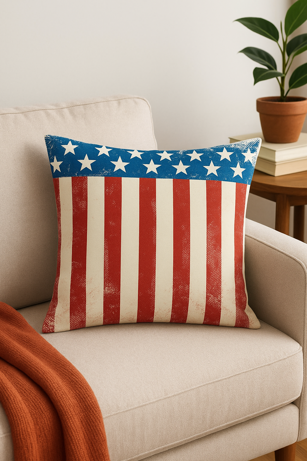 housse de coussin carrée imprimée love usa pour décoration intérieure