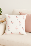 housse de coussin carrée motif flamant rose coloré et tendance