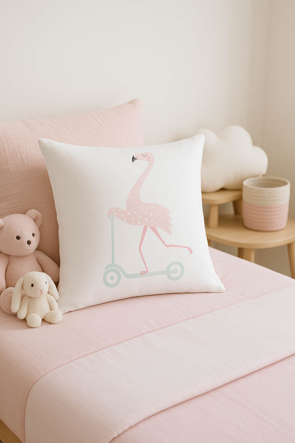 housse de coussin carrée motif flamant rose décoratif pour vos espaces