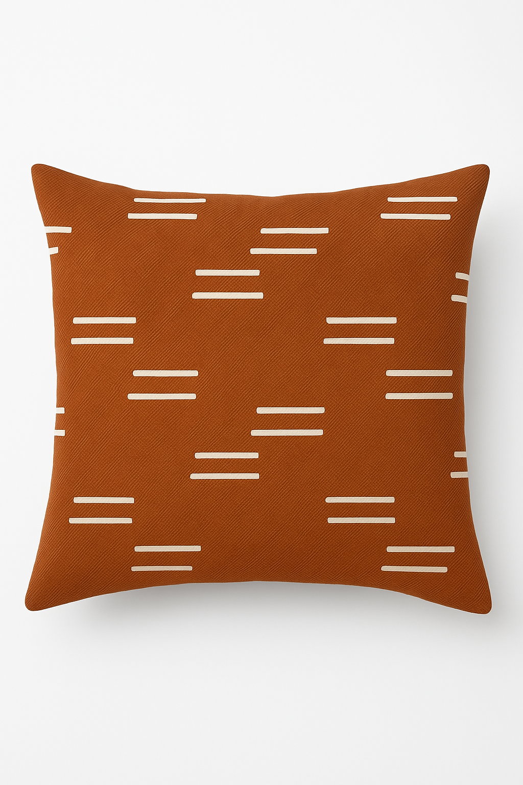 housse de coussin carrée motif géométrique marron élégant