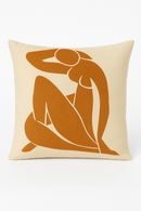 housse de coussin carrée motif géométrique marron élégant