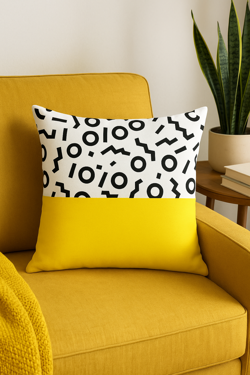 housse de coussin carrée motif tournesol en jaune créatif 45x45 cm - vue 3 sur 2