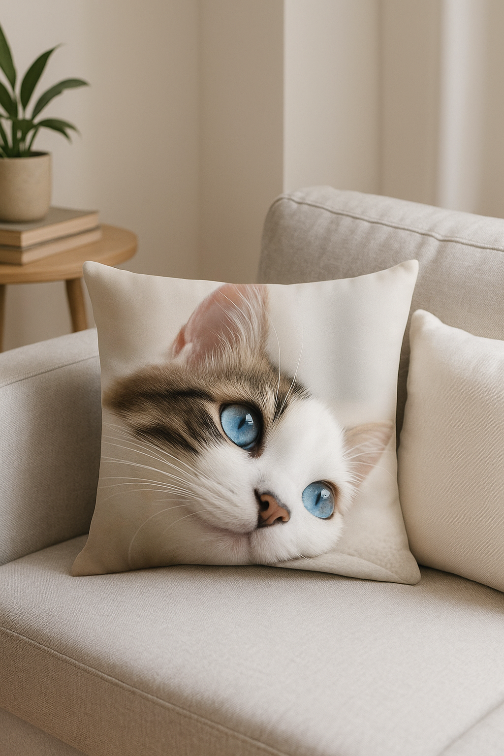 housse de coussin chat mignon pour décoration intérieure