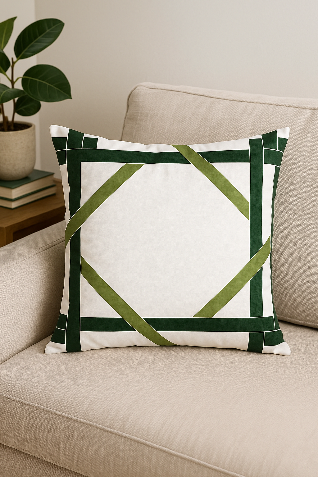 housse de coussin créative à motifs de feuilles vertes - vue 3 sur 2