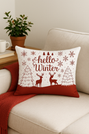 housse de coussin de noël rouge pour décoration intérieure