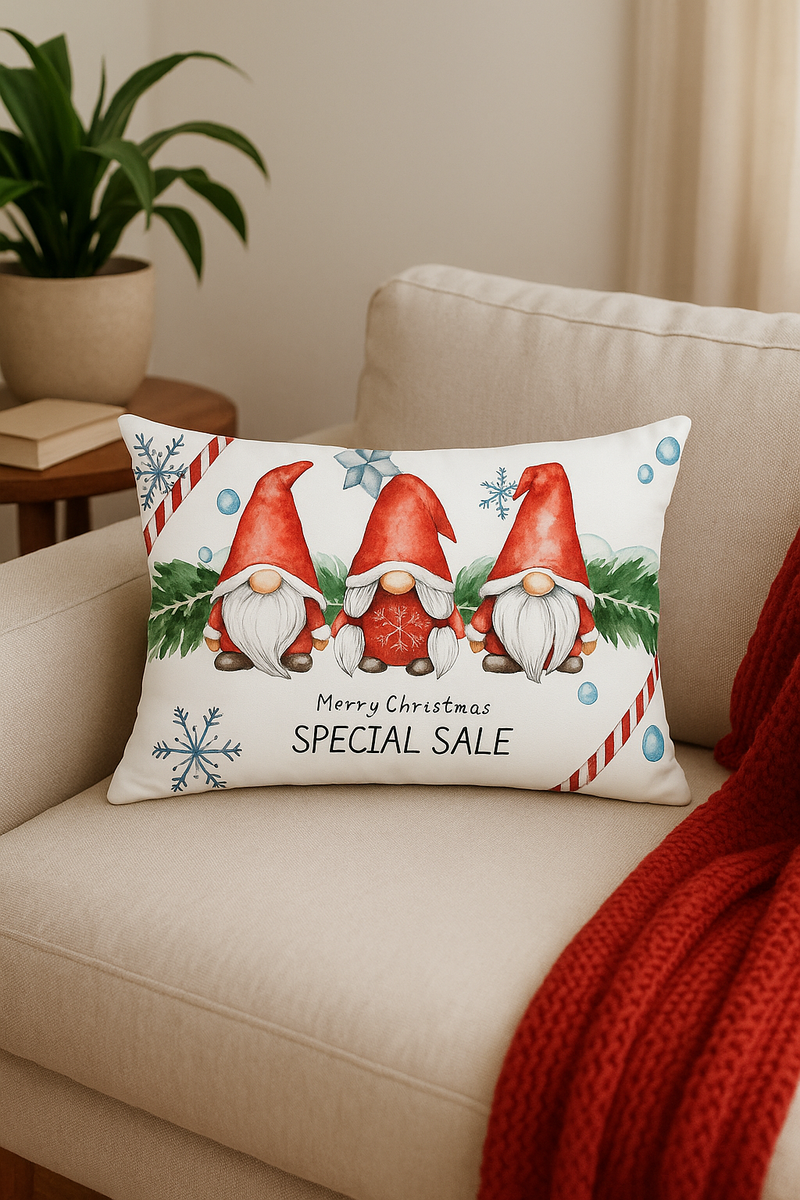 housse de coussin de Noël rouge pour décoration intérieure