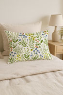 housse de coussin décorative à motif arc-en-ciel fleurs rouges et roses