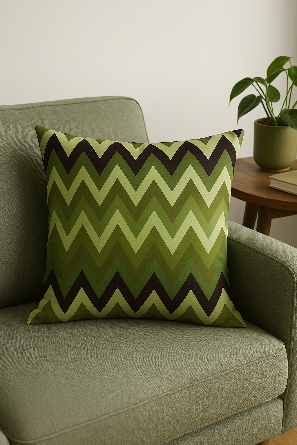 housse de coussin décorative à motif feuilles vertes modernes - vue 3 sur 2