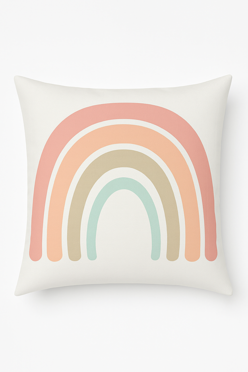 housse de coussin décorative arc-en-ciel et géométrique pour canapé