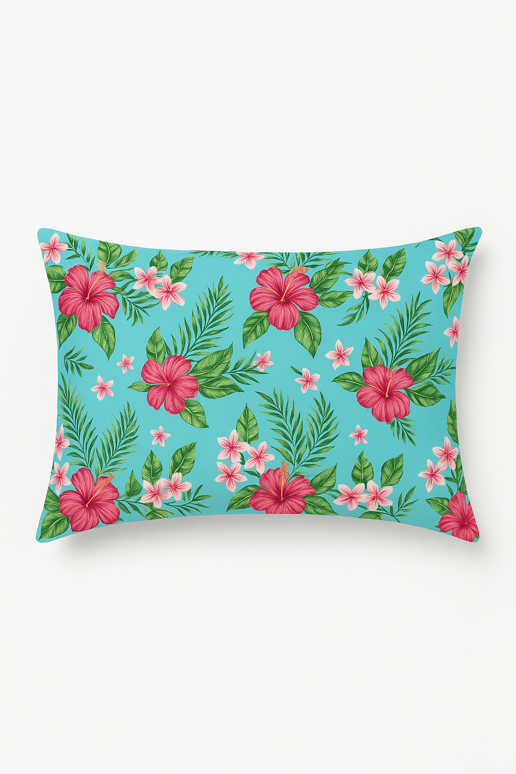 housse de coussin décorative arc-en-ciel fleurs rouges et roses