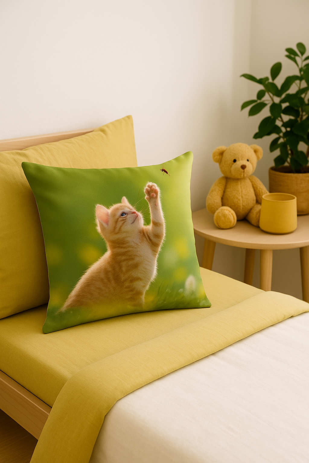 housse de coussin décorative chat mignon pour intérieur - vue 3 sur 2