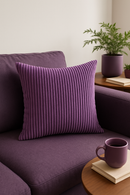 housse de coussin décorative en velours côtelé rayé disponible en plusieurs tailles