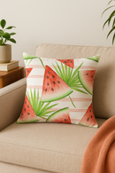 housse de coussin décorative fruits d'été citron orange fraise pastèque
