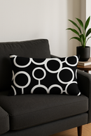 housse de coussin décorative géométrique noir et blanc